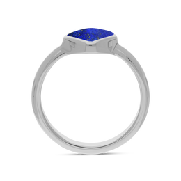 Sterling Silver Lapis Lazuli Cushion Ring, R406.
