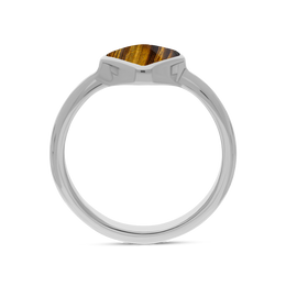 Sterling Silver Tigers Eye Cushion Ring, R406
