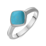 Sterling Silver Turquoise Cushion Ring, R406.