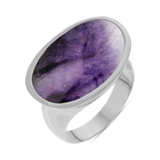 Sterling Silver Blue John Oval Statement Ring, R838.