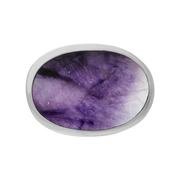 Sterling Silver Blue John Oval Statement Ring, R838.