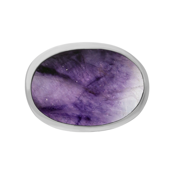 Sterling Silver Blue John Oval Statement Ring, R838.