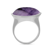 Sterling Silver Blue John Oval Statement Ring, R838.