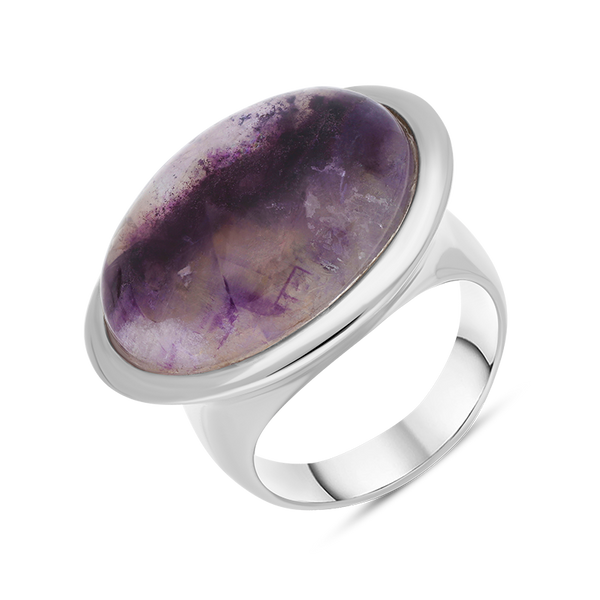 Sterling Silver Blue John Wide Oval Flow Ring, R839.