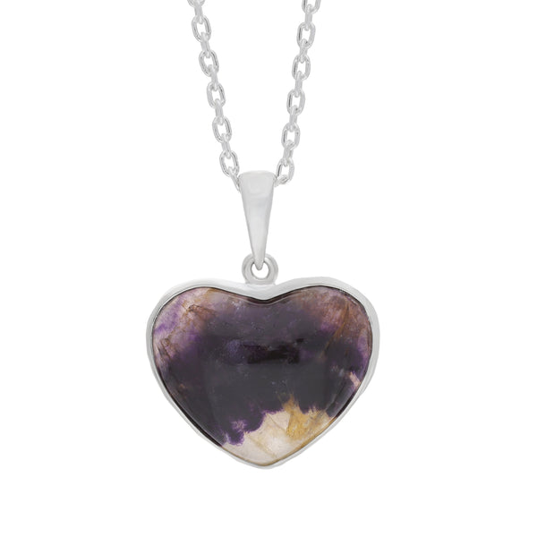 Silver Blue John Unique Heart Pendant