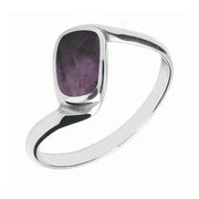 Sterling Silver Blue John Oblong Twist Ring. R001.