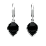 Silver Whitby Jet Tear Drop Earrings E2132