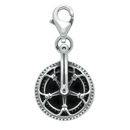 Silver Whitby Jet Tour De Yorkshire Chain Wheel Charm G748