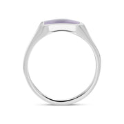 Sterling Silver Blue John Cut Corner Signet Ring