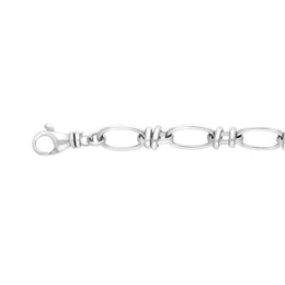 18ct White Gold Handmade Cable Chain Bracelet