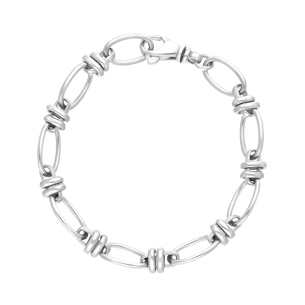 18ct White Gold Handmade Cable Chain Bracelet C054BR