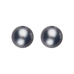 Sterling Silver 4mm Black Freshwater Pearl Stud Earrings, E617.