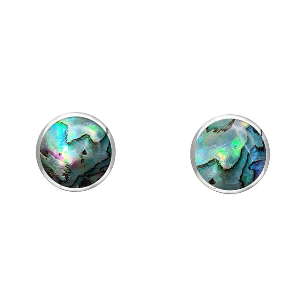 Sterling Silver Abalone 4mm Classic Small Round Stud Earrings, E001