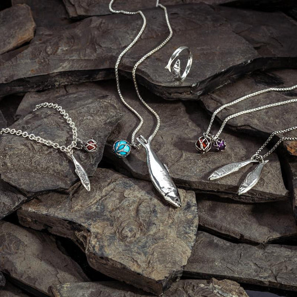 Sterling Silver Amber Emma Stothard Silver Darling 6mm Float Charm Necklace, P3584.