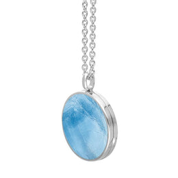 Sterling Silver Aquamarine Large Round Locket, P3551C_2