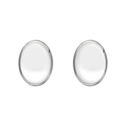 Sterling Silver Bauxite Classic Small Oval Stud Earrings, E005