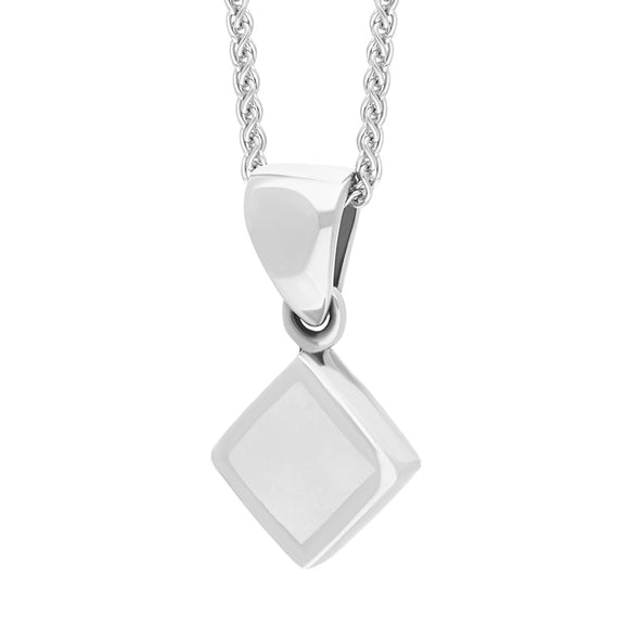 Sterling Silver Bauxite Dinky Square Necklace, P327