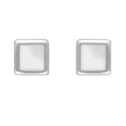 Sterling Silver Bauxite Dinky Square Stud Earrings, E034