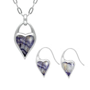 Sterling Silver Blue John Heart Carrier Two Piece Set P2713 E2015