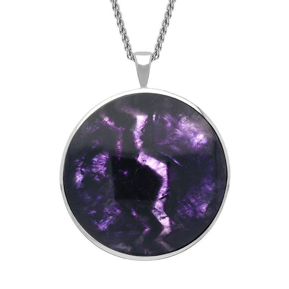 Sterling Silver Blue John Round Classic Large Necklace, P1800.