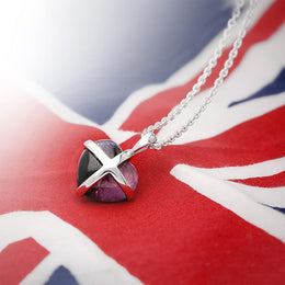 Sterling Silver Blue John Small Cross Heart Necklace, P1544.