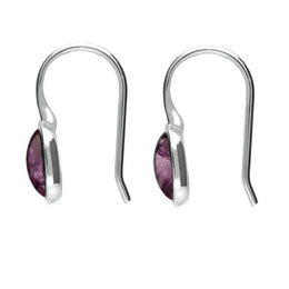 Sterling Silver Blue John Stone Cushion Drop Earrings, E1917.