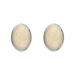 Sterling Silver Coquina 7 x 5mm Classic Small Oval Stud Earrings, E005