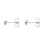 Sterling Silver Dark Mother of Pearl 4mm Classic Small Round Stud Earrings, E001