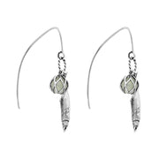 Sterling Silver Emma Stothard Silver Darling Green Quartz Float Charm Hook Earrings, E2582_2
