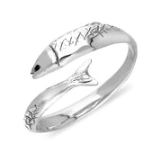 Sterling Silver Emma Stothard Silver Darling Slim Crossover Ring, R1235.