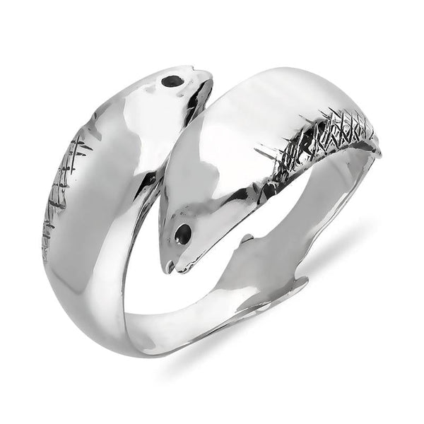 Sterling Silver Emma Stothard Silver Darling Wide Crossover Ring, R1236.