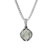 Sterling Silver Green Quartz Emma Stothard Silver Darling 10mm Float Charm Necklace, P3586.