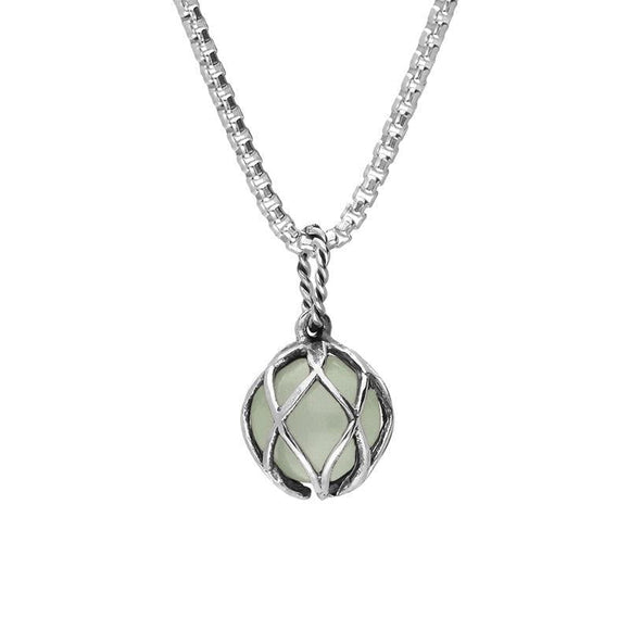 Sterling Silver Green Quartz Emma Stothard Silver Darling 10mm Float Charm Necklace, P3586.