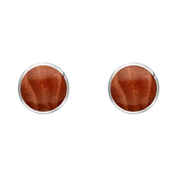 Sterling Silver Jasper 5mm Classic Small Round Stud Earrings, E002