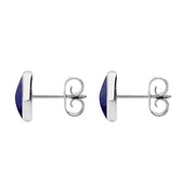 Sterling Silver Lapis Lazuli 8mm Classic Large Round Stud Earrings, E004