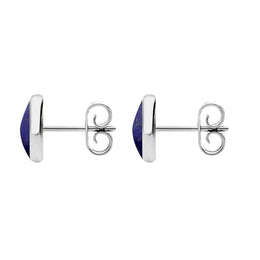 Sterling Silver Lapis Lazuli 8mm Classic Large Round Stud Earrings, E004