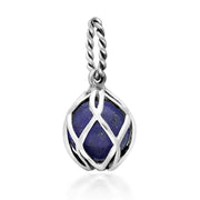 Sterling Silver Lapis Lazuli Emma Stothard Silver Darling 8mm Float Charm, G970.