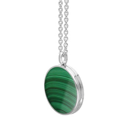 Sterling Silver Malachite Large Round Locket, P3551C_2