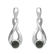 Sterling Silver Preseli Bluestone Eternity Loop Drop Earrings, E074