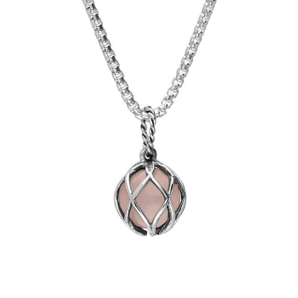 Sterling Silver Rose Quartz Emma Stothard Silver Darling 10mm Float Charm Necklace, P3586.