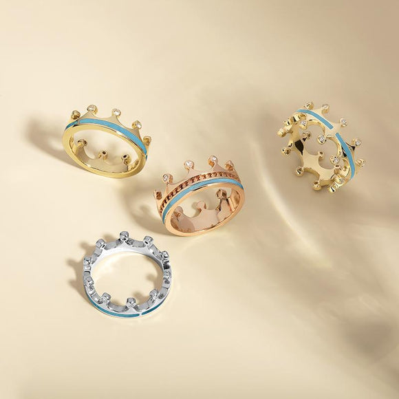 Sterling Silver Turquoise Diamond Tiara Double Band Ring. R1234.