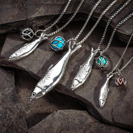 Sterling Silver Whitby Jet Emma Stothard Silver Darling Whitby Jet Float Charm Necklace