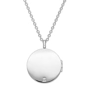 Sterling Silver Whitby Jet Large Round Locket, P3551C_2