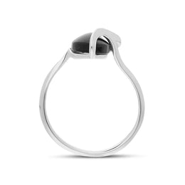 Sterling Silver Whitby Jet Marquise Ring, R1225_3
