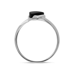 Sterling Silver Whitby Jet Marquise Ring, R909_3