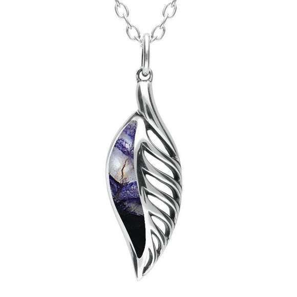 Sterling Silver Blue John Leaf Drop Two Piece Set