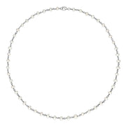 Sterling Silver White Pearl Bead Chain Link Necklace, N952_16W.