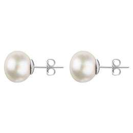 Sterling Silver 10mm White Freshwater Pearl Stud Earrings E625