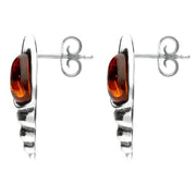 Sterling Silver Amber Shell Stud Earrings E2333