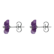 Sterling Silver Amethyst Tuberose Dahlia Stud Earrings, E2155.